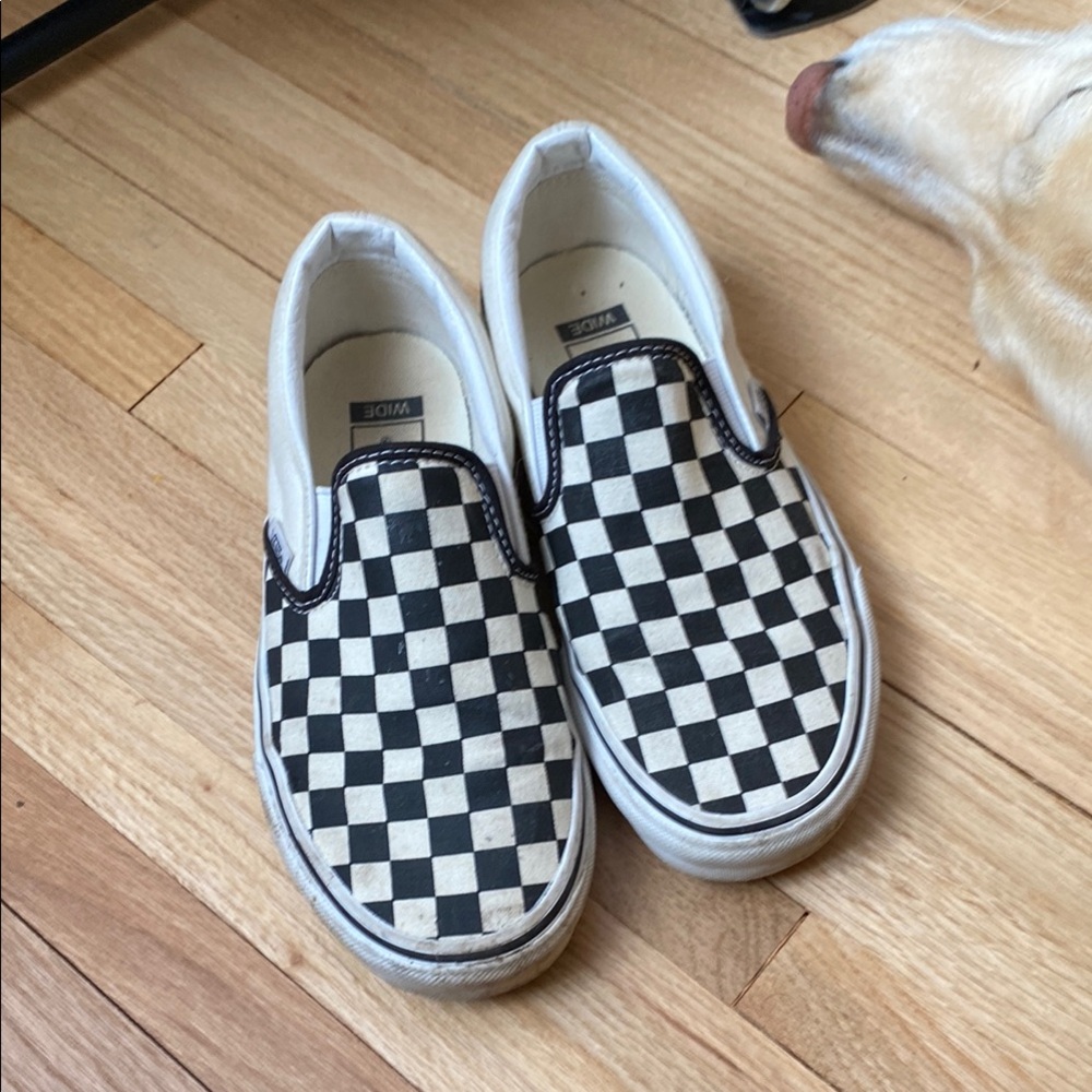 Vans Classic Black and White Checkered Slip Ons